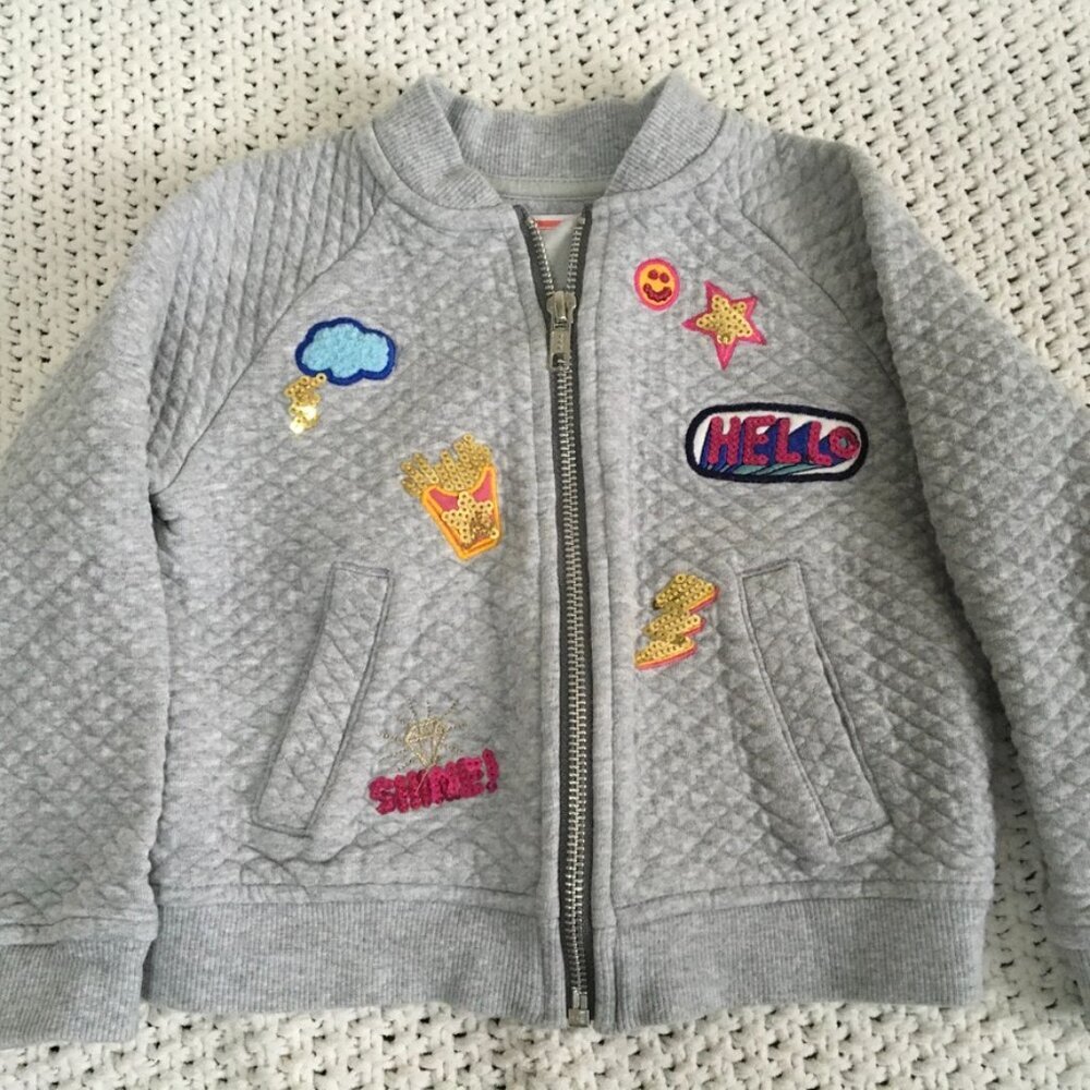 GYMBOREE ZIPPER JACKET WITH EMBROIDERY SIZE GIRL XS